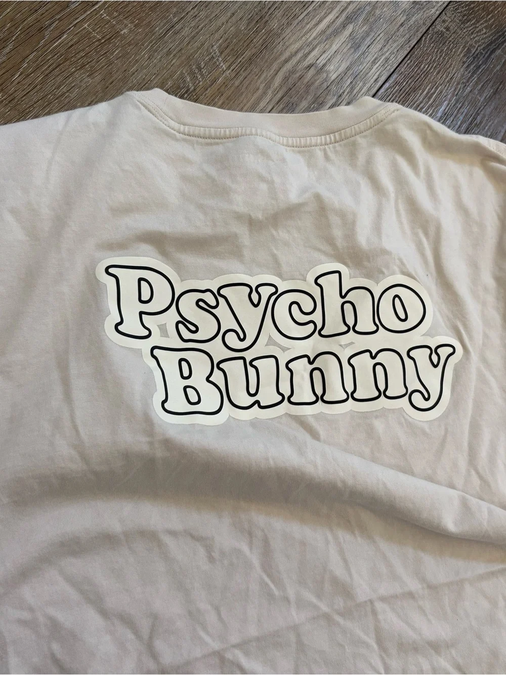 Psycho Bunny boys crew Neck Logo T-Shirt in Light beige color
